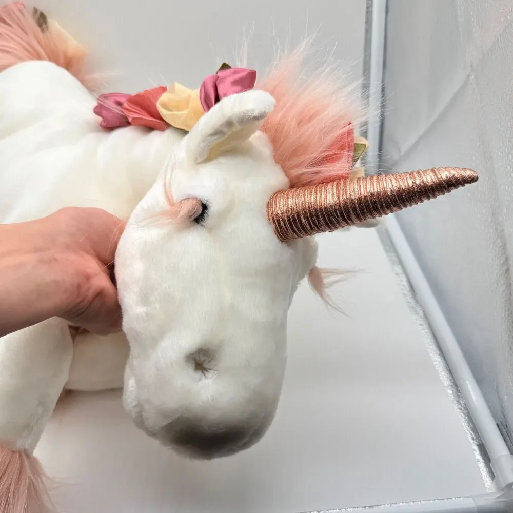 Folkmanis Unicorn with Music Box Hand Puppet Realistic Toy Large Sounds Medieva